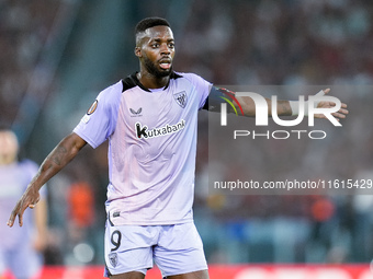 Inaki Williams of Athletic Club gestures during the UEFA Europa League 2024/25 League Phase MD1 match between AS Roma and Athletic Club at S...