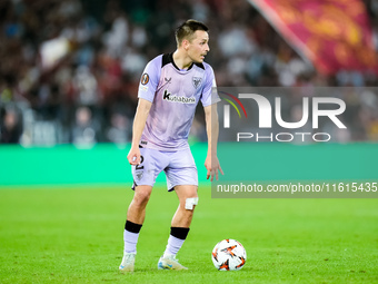 Andoni Gorosabel of Athletic Club during the UEFA Europa League 2024/25 League Phase MD1 match between AS Roma and Athletic Club at Stadio O...