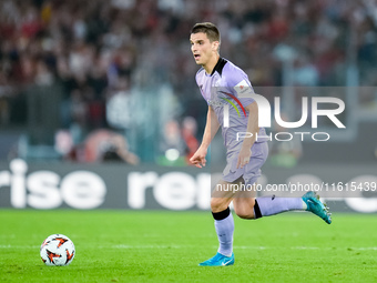 Inigo Ruiz de Galarreta of Athletic Club during the UEFA Europa League 2024/25 League Phase MD1 match between AS Roma and Athletic Club at S...