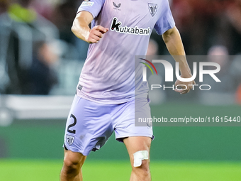 Andoni Gorosabel of Athletic Club during the UEFA Europa League 2024/25 League Phase MD1 match between AS Roma and Athletic Club at Stadio O...