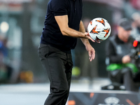 Ivan Juric head coach of AS Roma looks on during the UEFA Europa League 2024/25 League Phase MD1 match between AS Roma and Athletic Club at...