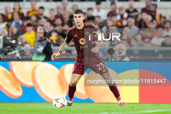 Gianluca Mancini of AS Roma during the UEFA Europa League 2024/25 League Phase MD1 match between AS Roma and Athletic Club at Stadio Olimpic...