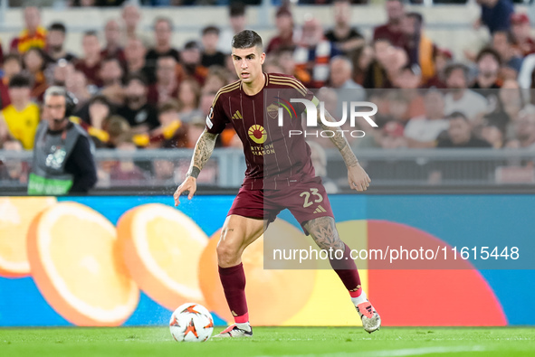 Gianluca Mancini of AS Roma during the UEFA Europa League 2024/25 League Phase MD1 match between AS Roma and Athletic Club at Stadio Olimpic...