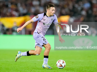 Andoni Gorosabel of Athletic Club during the UEFA Europa League 2024/25 League Phase MD1 match between AS Roma and Athletic Club at Stadio O...