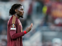 Manu Kone' of AS Roma gestures during the UEFA Europa League 2024/25 League Phase MD1 match between AS Roma and Athletic Club at Stadio Olim...