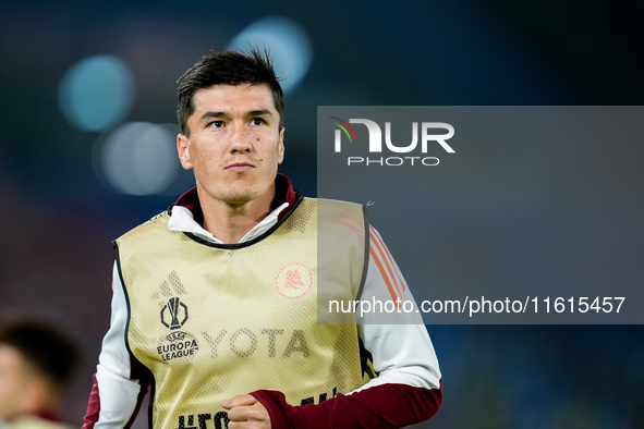 Eldor Shomurodov of AS Roma looks on during the UEFA Europa League 2024/25 League Phase MD1 match between AS Roma and Athletic Club at Stadi...