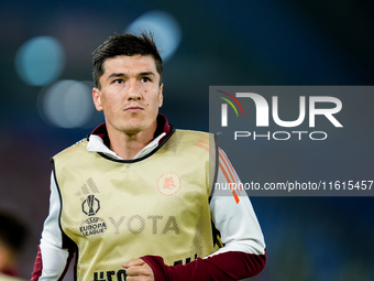 Eldor Shomurodov of AS Roma looks on during the UEFA Europa League 2024/25 League Phase MD1 match between AS Roma and Athletic Club at Stadi...