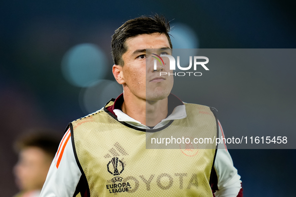 Eldor Shomurodov of AS Roma looks on during the UEFA Europa League 2024/25 League Phase MD1 match between AS Roma and Athletic Club at Stadi...