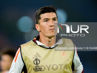 Eldor Shomurodov of AS Roma looks on during the UEFA Europa League 2024/25 League Phase MD1 match between AS Roma and Athletic Club at Stadi...