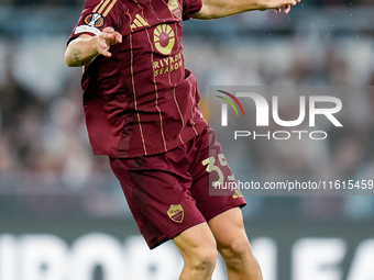 Tommaso Baldanzi of AS Roma during the UEFA Europa League 2024/25 League Phase MD1 match between AS Roma and Athletic Club at Stadio Olimpic...