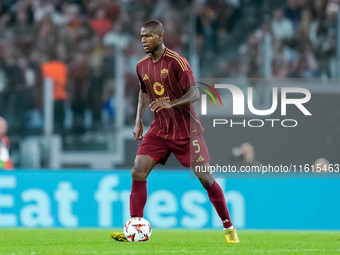 Evan Ndicka of AS Roma during the UEFA Europa League 2024/25 League Phase MD1 match between AS Roma and Athletic Club at Stadio Olimpico on...