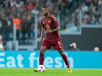 Evan Ndicka of AS Roma during the UEFA Europa League 2024/25 League Phase MD1 match between AS Roma and Athletic Club at Stadio Olimpico on...