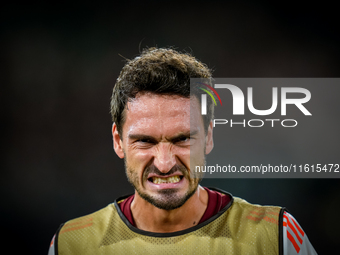 Mats Hummels of AS Roma reacts during the UEFA Europa League 2024/25 League Phase MD1 match between AS Roma and Athletic Club at Stadio Olim...