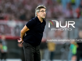 Ivan Juric head coach of AS Roma looks on during the UEFA Europa League 2024/25 League Phase MD1 match between AS Roma and Athletic Club at...