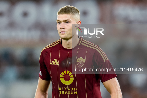 Artem Dovbyk of AS Roma looks on during the UEFA Europa League 2024/25 League Phase MD1 match between AS Roma and Athletic Club at Stadio Ol...