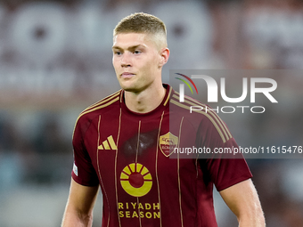 Artem Dovbyk of AS Roma looks on during the UEFA Europa League 2024/25 League Phase MD1 match between AS Roma and Athletic Club at Stadio Ol...