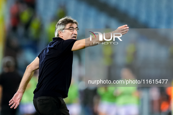 Ivan Juric head coach of AS Roma gestures during the UEFA Europa League 2024/25 League Phase MD1 match between AS Roma and Athletic Club at...