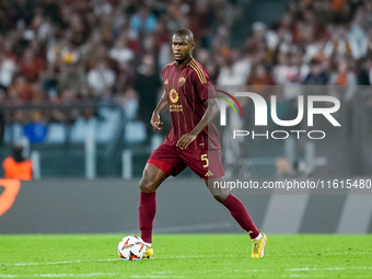 Evan Ndicka of AS Roma during the UEFA Europa League 2024/25 League Phase MD1 match between AS Roma and Athletic Club at Stadio Olimpico on...