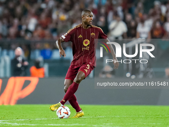 Evan Ndicka of AS Roma during the UEFA Europa League 2024/25 League Phase MD1 match between AS Roma and Athletic Club at Stadio Olimpico on...