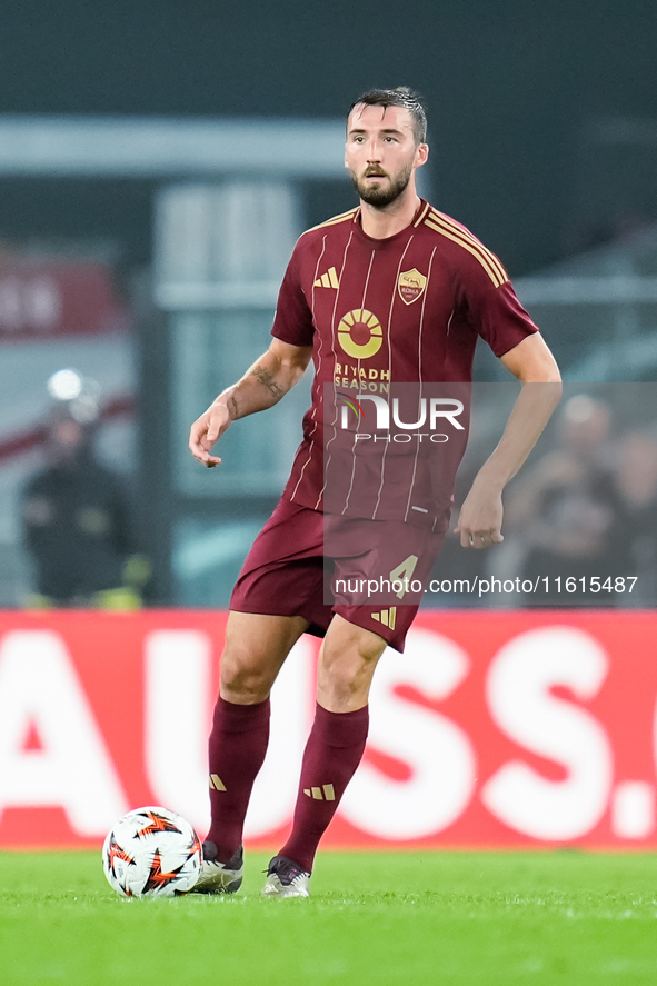 Bryan Cristante of AS Roma during the UEFA Europa League 2024/25 League Phase MD1 match between AS Roma and Athletic Club at Stadio Olimpico...