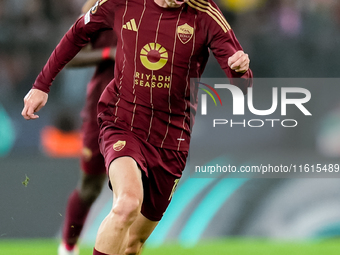 Matias Soule' of AS Roma during the UEFA Europa League 2024/25 League Phase MD1 match between AS Roma and Athletic Club at Stadio Olimpico o...