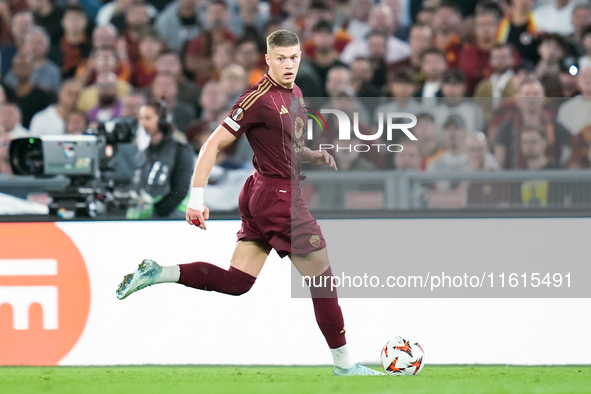 Artem Dovbyk of AS Roma during the UEFA Europa League 2024/25 League Phase MD1 match between AS Roma and Athletic Club at Stadio Olimpico on...