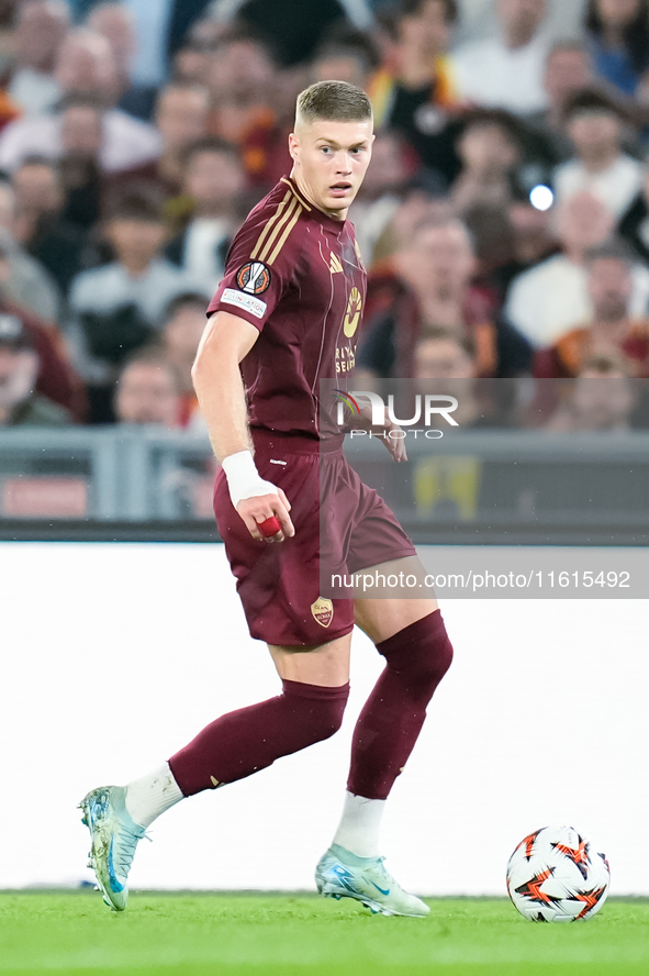 Artem Dovbyk of AS Roma during the UEFA Europa League 2024/25 League Phase MD1 match between AS Roma and Athletic Club at Stadio Olimpico on...