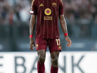 Manu Kone' of AS Roma  looks on during the UEFA Europa League 2024/25 League Phase MD1 match between AS Roma and Athletic Club at Stadio Oli...