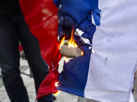 Protests against the Russian invasion of Ukraine take place in front of the Russian Cultural Information Center in Sofia, Bulgaria, on Septe...