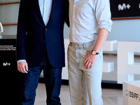 John Crowley and Andrew Garfield attend the photocall for ''We Live in the Time'' during the 72nd San Sebastian International Film Festival...