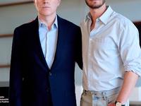 John Crowley and Andrew Garfield attend the photocall for ''We Live in the Time'' during the 72nd San Sebastian International Film Festival...