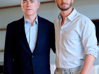 John Crowley and Andrew Garfield attend the photocall for ''We Live in the Time'' during the 72nd San Sebastian International Film Festival...