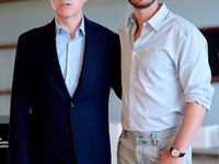 John Crowley and Andrew Garfield attend the photocall for ''We Live in the Time'' during the 72nd San Sebastian International Film Festival...