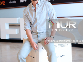 Andrew Garfield attends the photocall for ''We Live in the Time'' during the 72nd San Sebastian International Film Festival in San Sebastian...