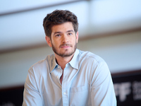 Andrew Garfield attends the photocall for ''We Live in the Time'' during the 72nd San Sebastian International Film Festival in San Sebastian...