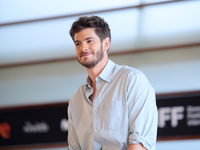 Andrew Garfield attends the photocall for ''We Live in the Time'' during the 72nd San Sebastian International Film Festival in San Sebastian...