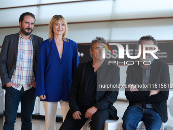 Aitor Arregi, Jon Garano, Eduard Fernandez, and Nathalie Poza attend the Photocall Marco during the 72nd San Sebastian International Film Fe...