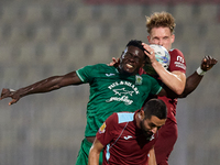 Franklin Sasere of Floriana vies for the ball with Gabriel Bohrer Mentz of Gzira United during the Malta 360 Sports Premier League soccer ma...