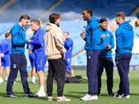 Brenden Aaronson (Leeds United) and USA teammate Haji Wright (Coventry City) before the Sky Bet Championship match between Leeds United and...