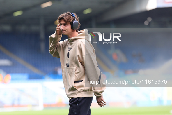 Brenden Aaronson (Leeds United) before the Sky Bet Championship match between Leeds United and Coventry City at Elland Road in Leeds, Englan...