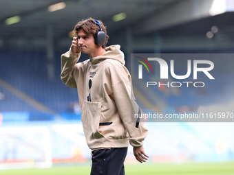 Brenden Aaronson (Leeds United) before the Sky Bet Championship match between Leeds United and Coventry City at Elland Road in Leeds, Englan...