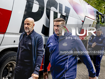 PSV Eindhoven trainer Peter Bosz during the match between Willem II and PSV at the Koning Willem II stadium for the Dutch Eredivisie season...