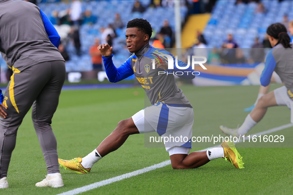 Largie Ramazani (Leeds United) before the Sky Bet Championship match between Leeds United and Coventry City at Elland Road in Leeds, England...