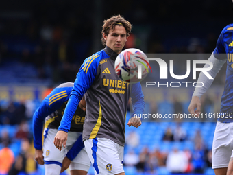 Brenden Aaronson (Leeds United) before the Sky Bet Championship match between Leeds United and Coventry City at Elland Road in Leeds, Englan...