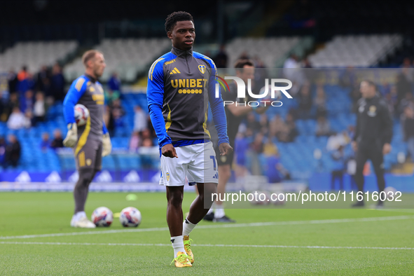 Largie Ramazani (Leeds United) before the Sky Bet Championship match between Leeds United and Coventry City at Elland Road in Leeds, England...