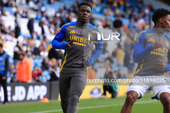 Wilfried Gnonto (Leeds United) before the Sky Bet Championship match between Leeds United and Coventry City at Elland Road in Leeds, England...