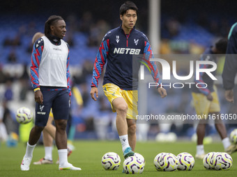 Daichi Kamada #18 of Crystal Palace F.C. during the Premier League match between Everton and Crystal Palace at Goodison Park in Liverpool, E...