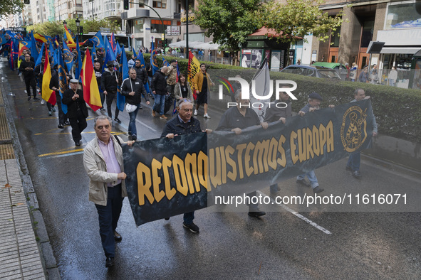 The Alfonso I Association organizes a demonstration under the motto ''Let's reconquer Europe at all levels'' that goes through the main stre...