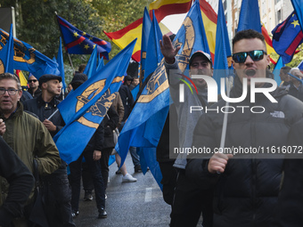 A young man makes the fascist salute during the demonstration organized by the Alfonso I Association under the slogan ''Let's reconquer Euro...