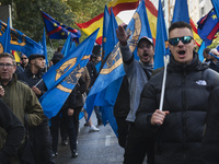 A young man makes the fascist salute during the demonstration organized by the Alfonso I Association under the slogan ''Let's reconquer Euro...